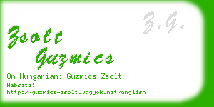 zsolt guzmics business card